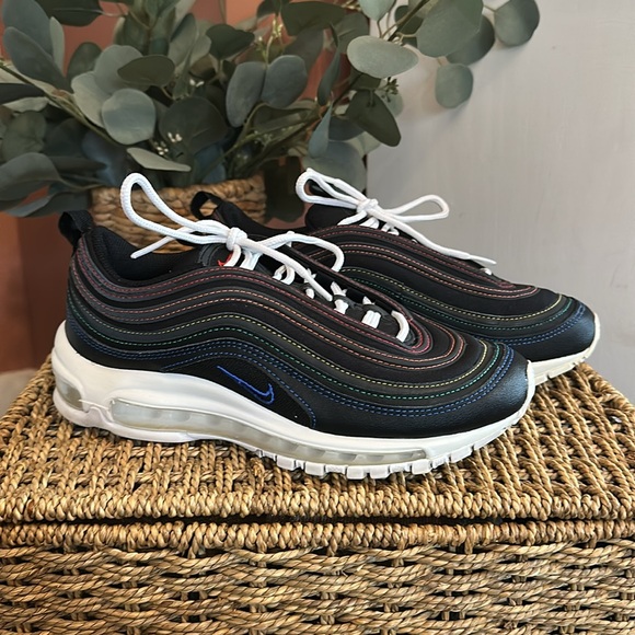 Nike | Air Max 97 | women’s | black | rainbow stitching | 6.5 | tennis Shoes - Picture 5 of 15